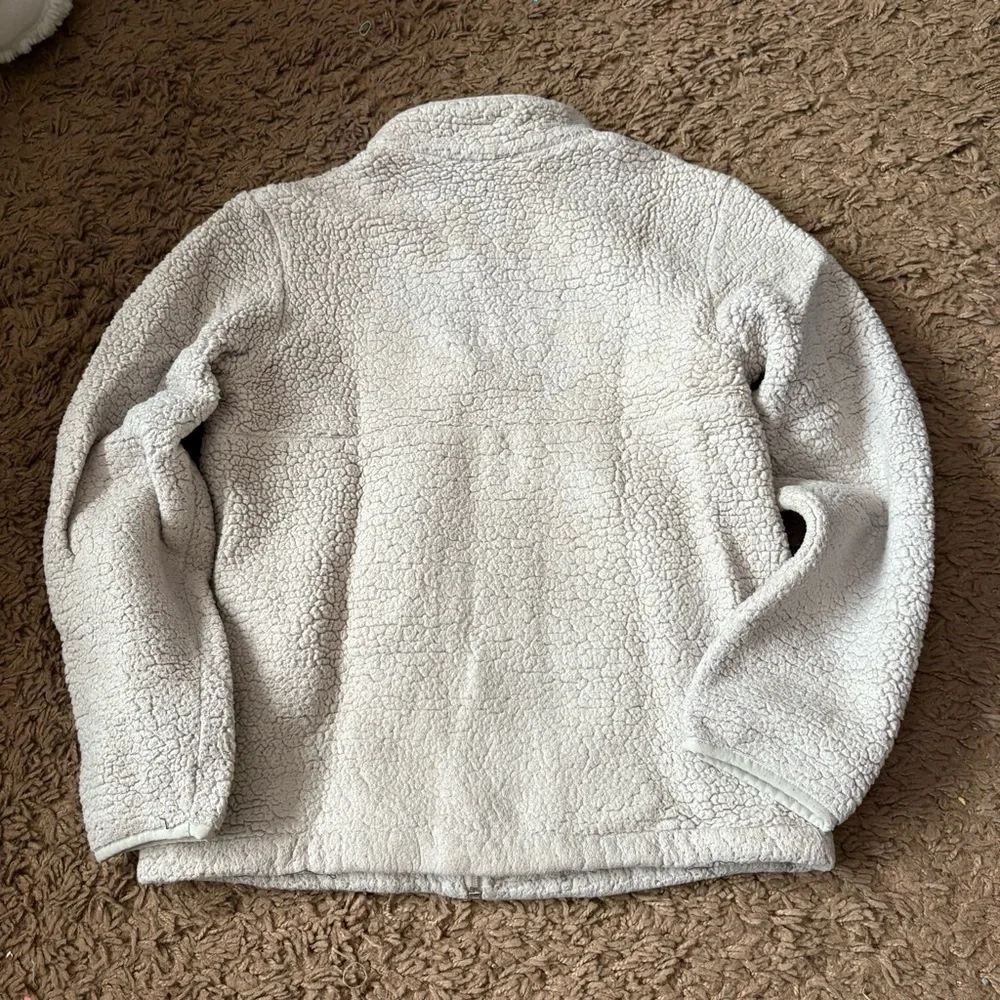 The North Face Kids White Fleece Sweatshirt Large 14/16 Off White Cream